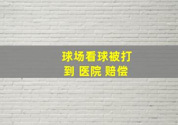 球场看球被打到 医院 赔偿